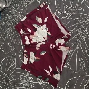 Athleta Burgundy Floral Women's Shorts